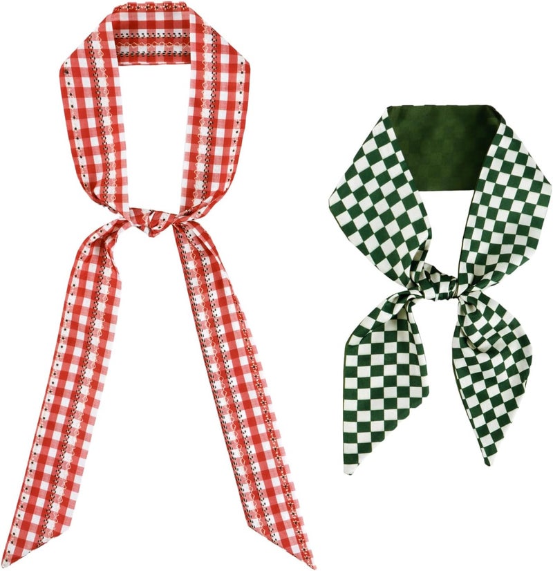 DOCILA Skinny Scarf For Women Fashion Print Silk Feeling Hair Head Scarf Thin Purse Bag Scarves Headband Handbag Accessories - Image 1